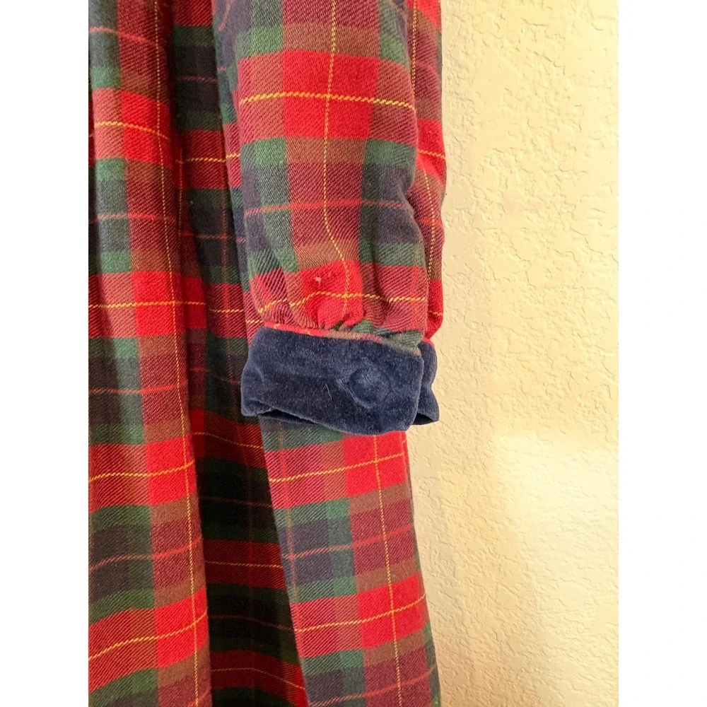 Vintage Growing Up Lord & Taylor Plaid Dress Kids 6X Red Smocked Flannel Holiday